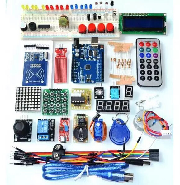 مجموعة مبتدئين جديدة لـ Arduino UNO R3 نسخة مطورة من البرنامج التعليمي مع صندوق بيع بالتجزئة WAVGAT