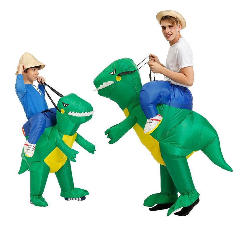 할로윈 풍선 공룡 의상 라이드 T-렉스 카니발 재미있는 정장 어린이 성인 푸림 파티 코스프레 동물 블로우 업 의상