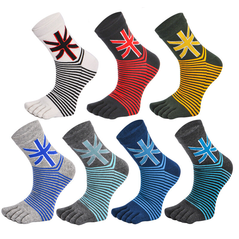 3 Pairs/Lot  Men Five Toe Socks Spring Summer and Autumn Fashion Sock Man's and Male Five Finger Cotton  Socks WZ-11