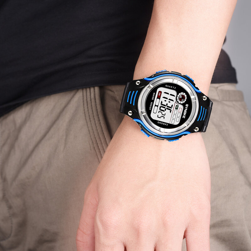 SYNOKE-어린이 방수 충격 스포츠 시계, 2020 S 어린이 선물 LED 알람 소년 소녀 디지털 시계