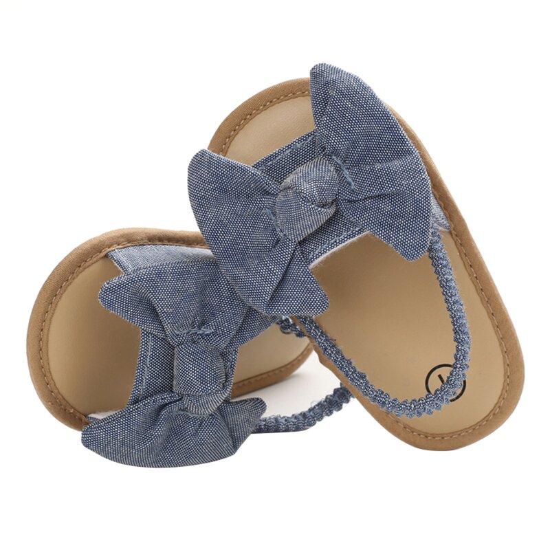 ANYUAN2020เด็กทารกโบว์โบว์รองเท้าแตะฤดูร้อนแบนนุ่มรองเท้าทารก Non-Slip First Walkers
