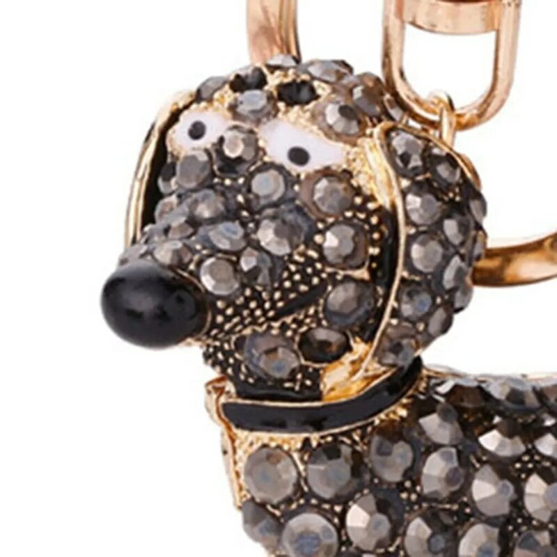 Berlian Imitasi Dachshund Anjing Desain Gantungan Kunci Tas Mobil Gantungan Kunci Jimat Liontin Hadiah Terbaik untuk Tas Kecil Indah Lucu