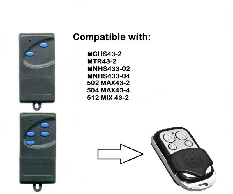 502 MAX43-2 504 MAX43-4 Pengganti Remote 433Mhz Remote Control Pintu Garasi Perintah