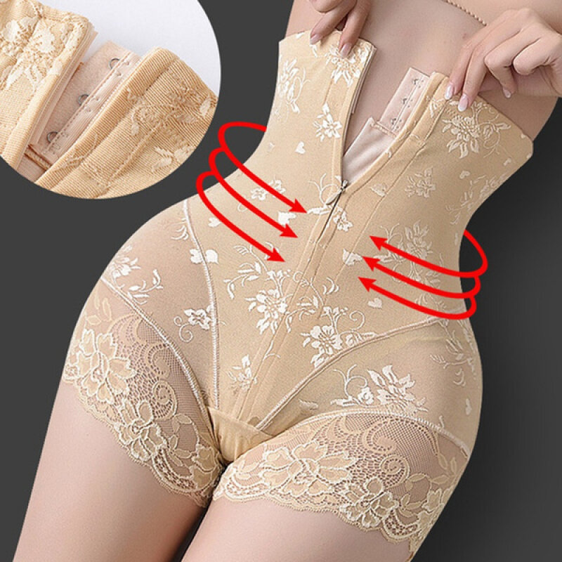 Shaper Panties Sexy Lace Shapers Body Shaper with Zipper Double Control Panties Women Shapewear Sexy Lace Waist Trainer