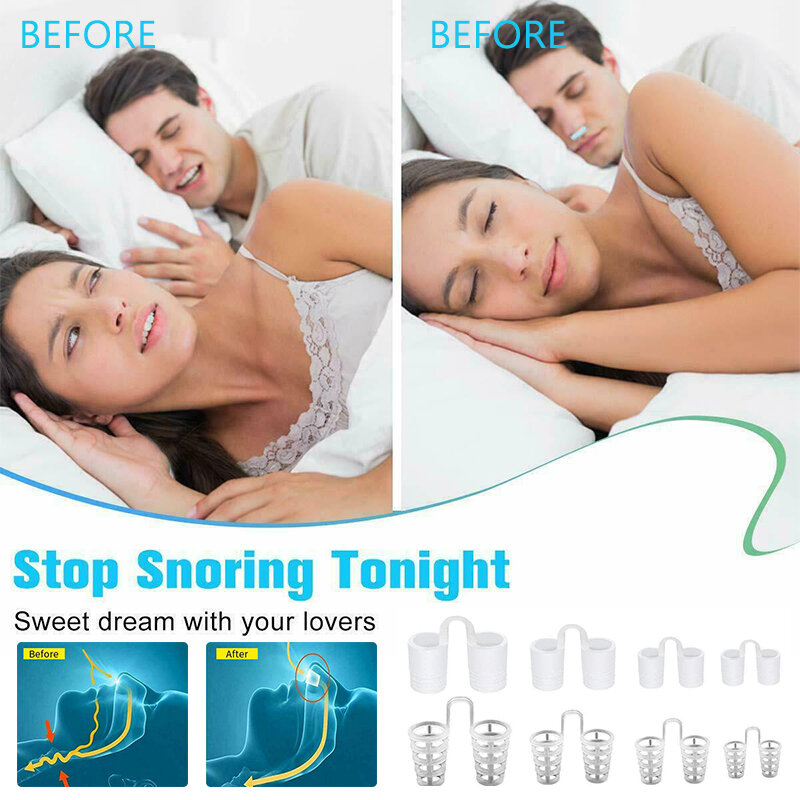 Solución antirronquidos para mejorar el sueño, dispositivo de ronquidos, respiraderos nasales, dilatadores nasales, ayuda para dormir, 4/8 Uds.