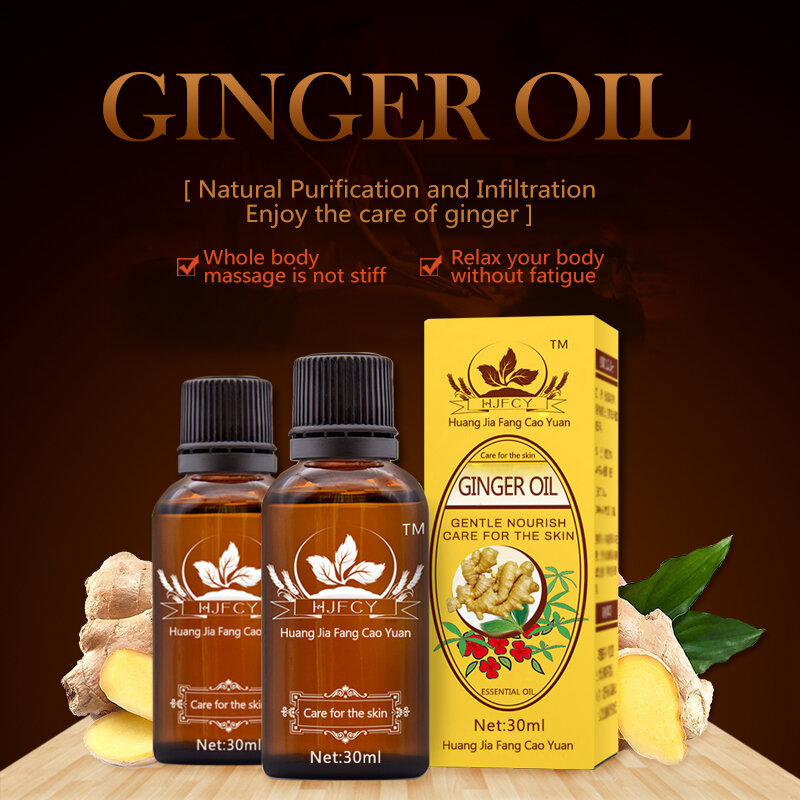 Aceite esencial para el cuerpo, antienvejecimiento, planta Natural pura, aceite de masaje tailandés, aceite de jengibre para el cuerpo