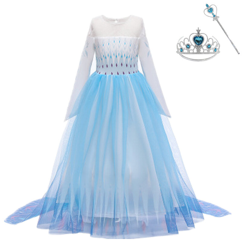 Vestido de princesa Snow Story 2 para niñas, disfraz de Elsa, Anna, fiesta, ocio, verano, Reina de la nieve, Fantasía