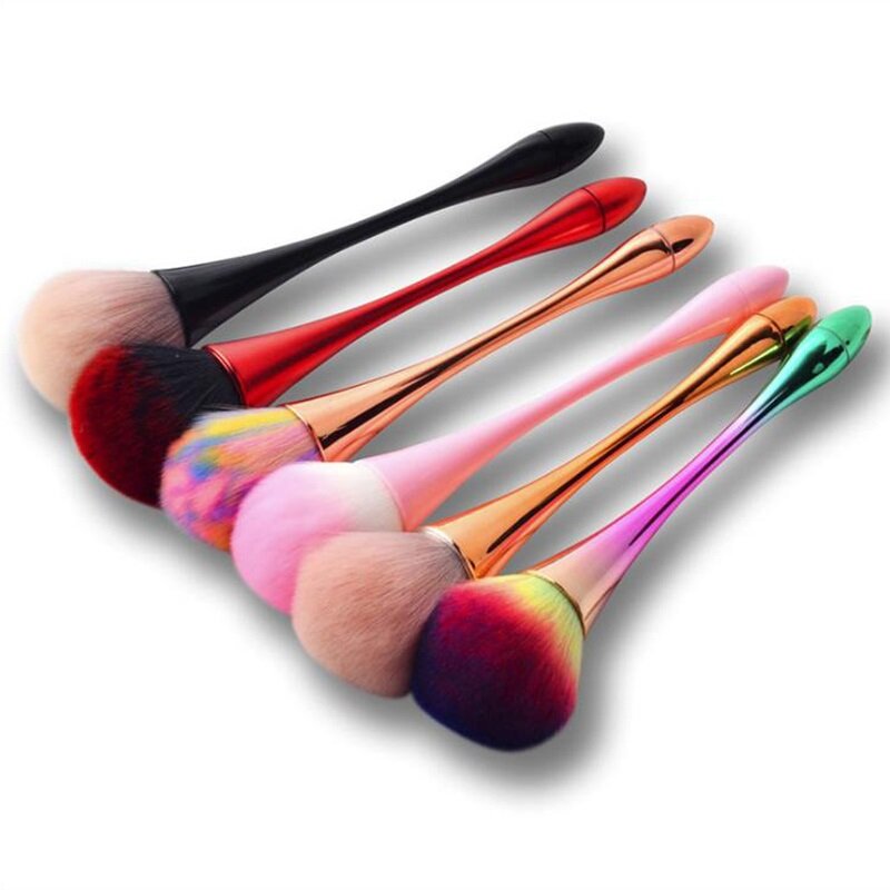 1pc Make-Up Borstel Poeder Roze Regenboog Gouden Professionele Borstels Kolinsky Voor Makeup Nail Art Manicure Dust Cleaning