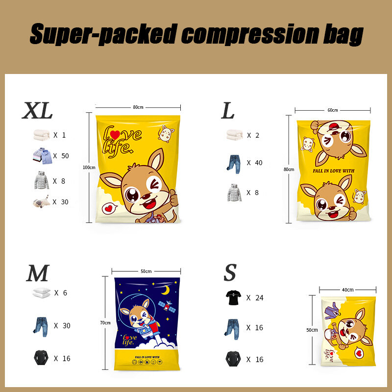 2021New 3 Pcs-Set Thickening Vacuum Storage Bags Clothes Pillows More Space Saver ZiplockBag Compression With Travel Seal Zipper