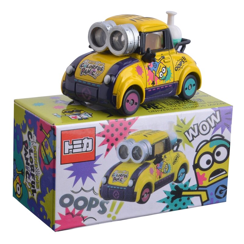 TAKARA TOMY-Coche de juguete de aleación de Metal para niños, juguete de modelos de coche de juguete, Minions, el mal, Kevin 1:64, Diecat