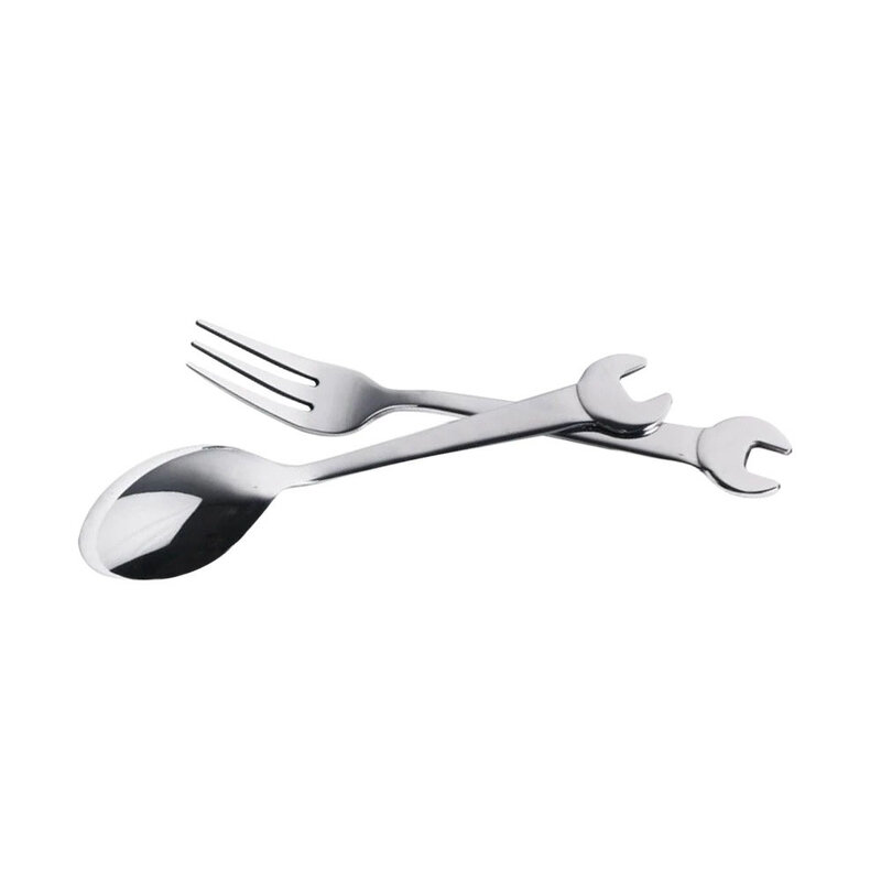 6 шт., креативные столовые ножи из нержавеющей стали в форме гаечного ключа, вилка, кофейная ложка, кухонные принадлежности