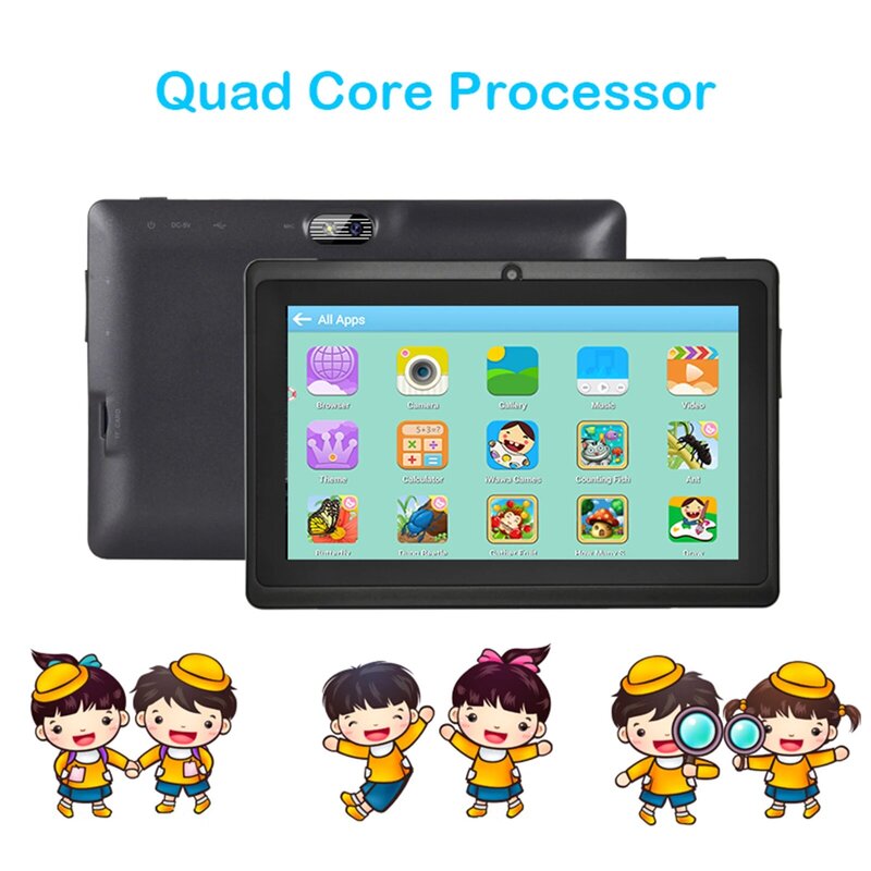 Tablet infantil para aprendizado, android 10.0, quad-core, 1gb, 3gb, 16gb, 32gb, sem capa de couro, o melhor presente para crianças