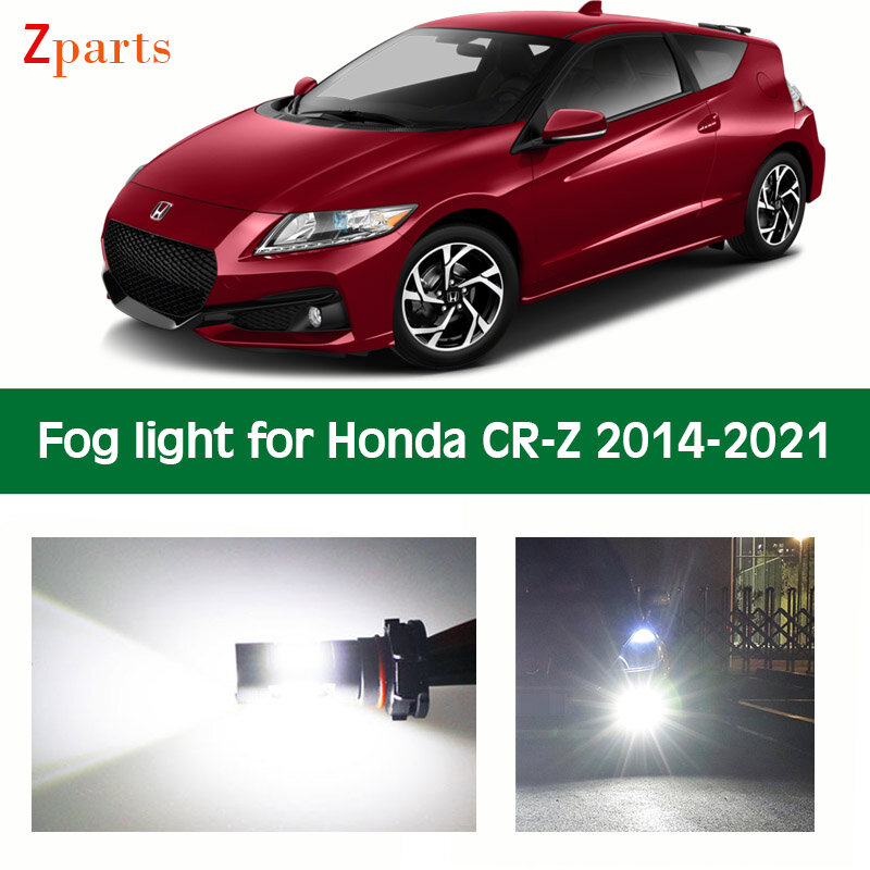 1 Paar Auto Led Mistlamp Voor Honda Crz 2014 - 2021 Foglamp Lamp Wit Dagrijverlichting Verlichting 12V 6000K Accessoires