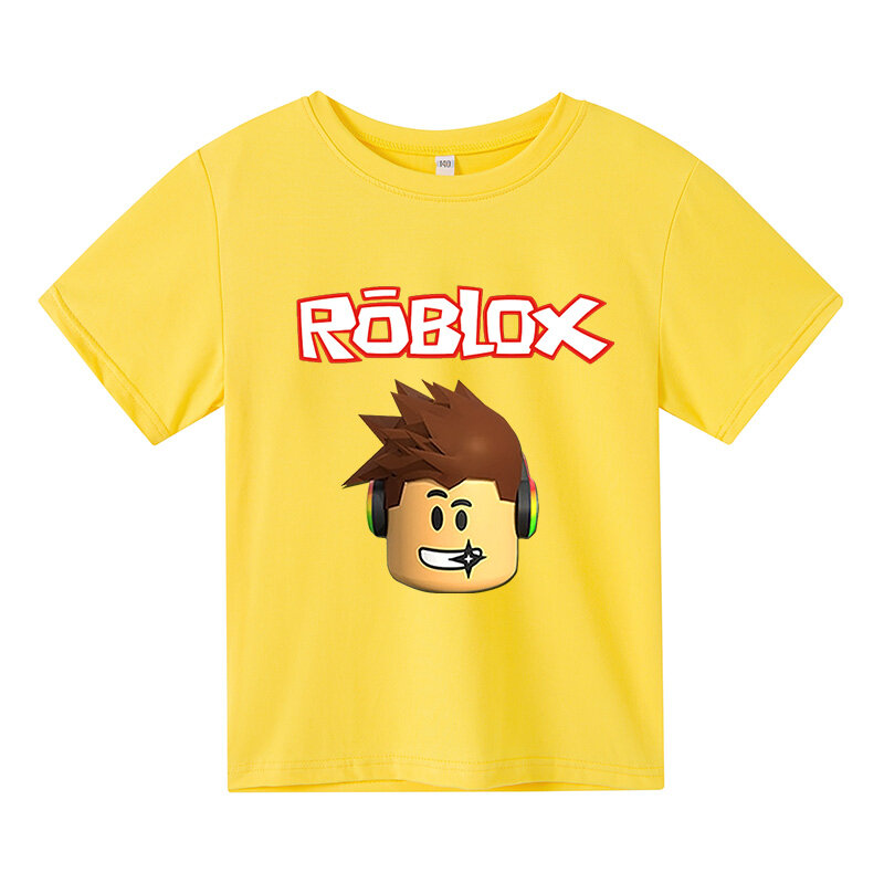 Summer Kids Robloxing Boy maglietta a maniche corte Cartoon Anime Girl Pullover Casual top T-shirt in cotone per bambini abbigliamento da strada per ragazze