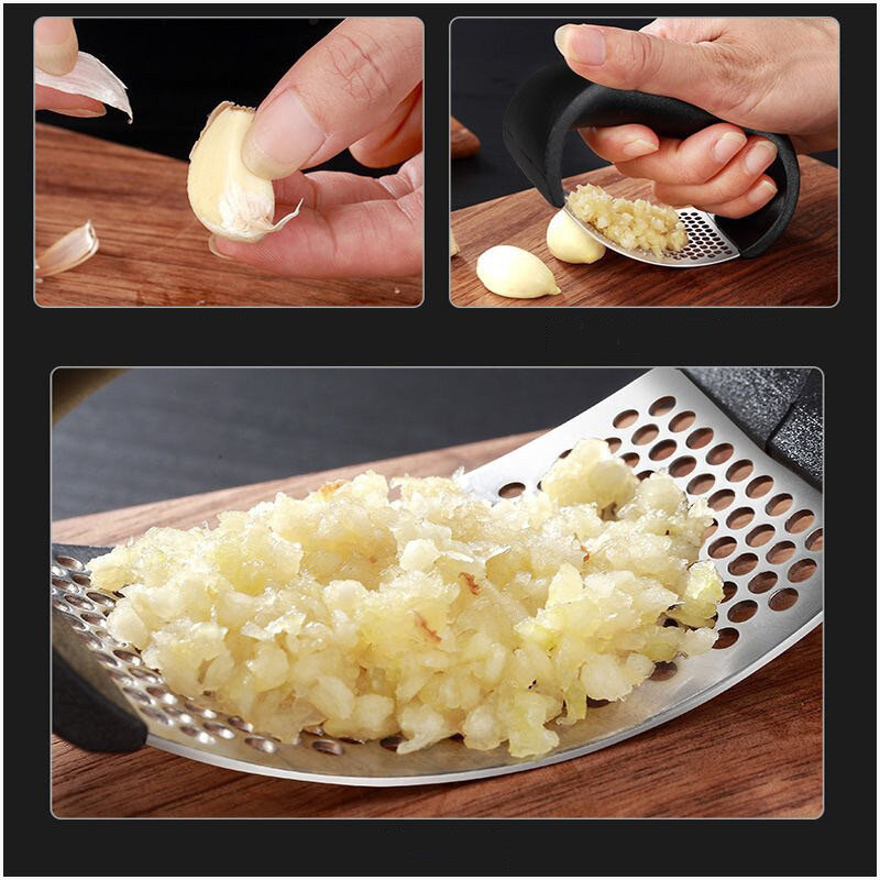 Kitchen Gadget Stainless Steel Garlic Press Manual Garlic Crusher Household Garlic Grinder Vegetable Tools Ginger Accessories