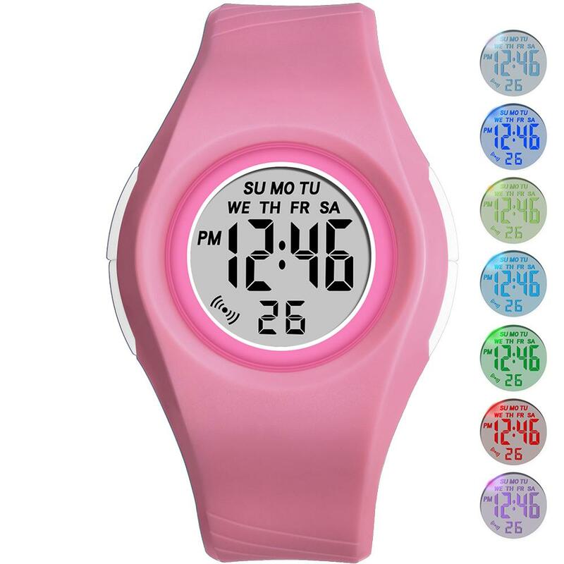 Relojes digitales para niños y niñas, pulsera deportiva impermeable con alarma Led, electrónica
