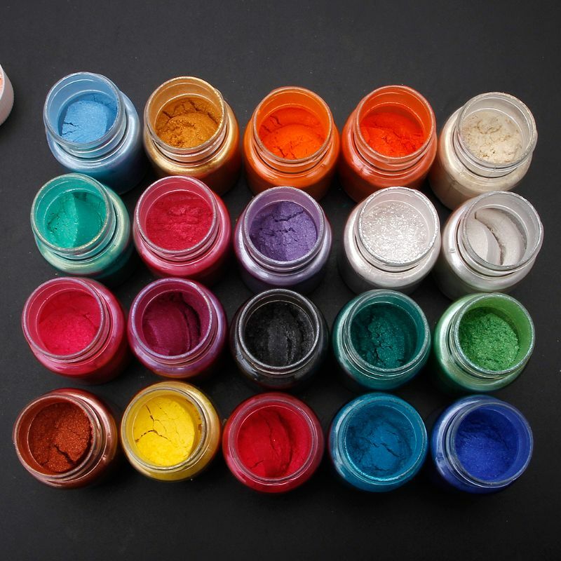 20 Kleuren Mica Poeder Epoxyhars Dye Parel Pigment Natuurlijke Mica Minerale Poeder