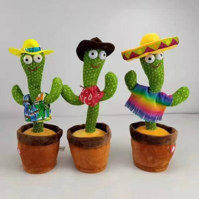 Nova dança eletrônica cactus cantando dança decoração presente para crianças engraçado educação precoce brinquedos de pelúcia tecido de malha