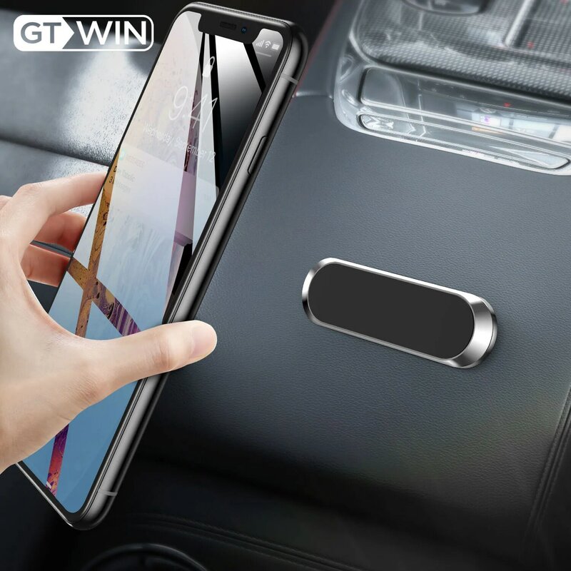 GTWIN صغيرة حامل هاتف السيارة المغناطيسي قطاع معدني شكل الهاتف الخليوي العالمي قوس في السيارة لسامسونج شاومي آيفون هواوي