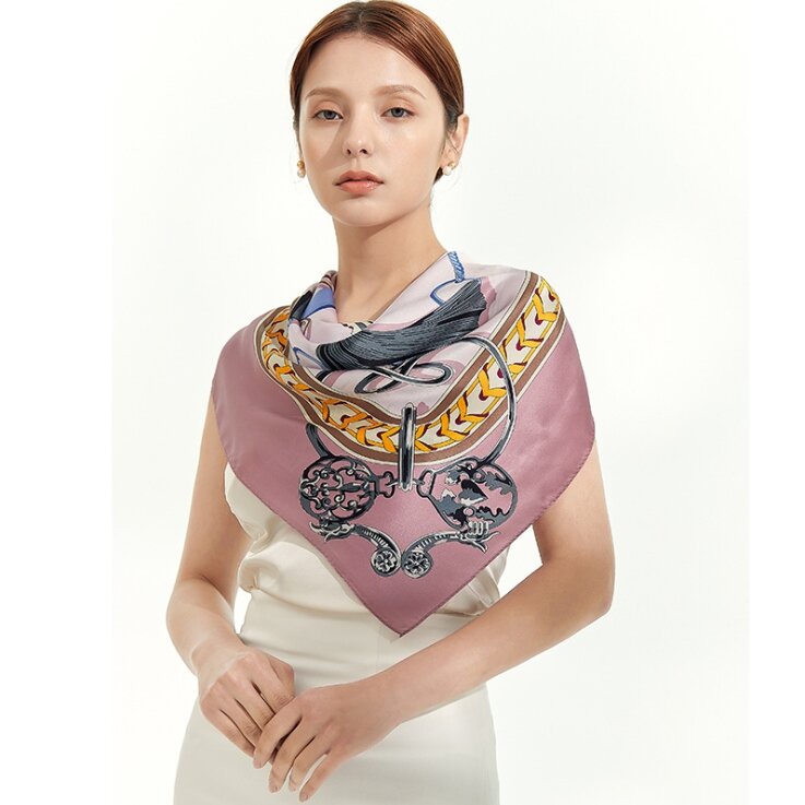 New chain saddle European-american style fashion ladies office silk scarves Silk gifts scarves