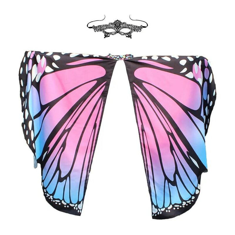 Disfraz de capa de hada Pixie para niños, chal de mariposa de colores
