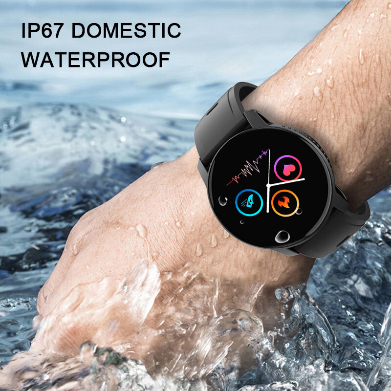 Reloj inteligente deportivo resistente al agua, dispositivo con Monitor de ritmo cardíaco y sueño, podómetro, pantalla táctil, compatible con Bluetooth, para Android e IOS