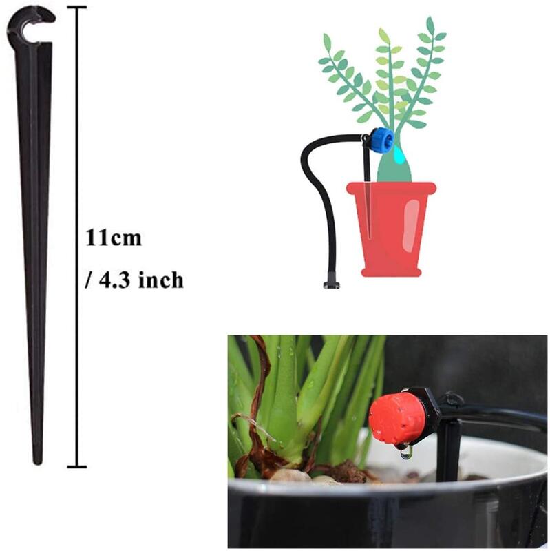 50Pcs  Irrigation Drip Support Stakes  C- Shape Fixed Stems Holder Bracket for 4/7mm Drip Irrigation Pipe Inserting Ground
