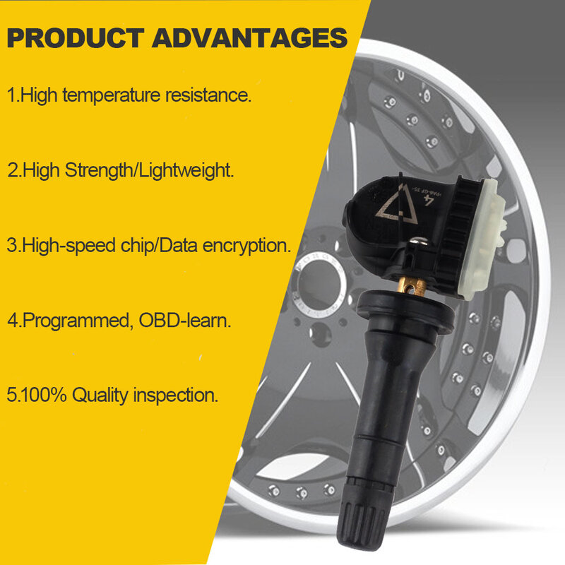 4PCS TPMS Tire Pressure Monitoring Sensor 433MHz For CT6 XT5 SRX Chevrolet Malibu Opel Antara Mokka 13598773 13506028