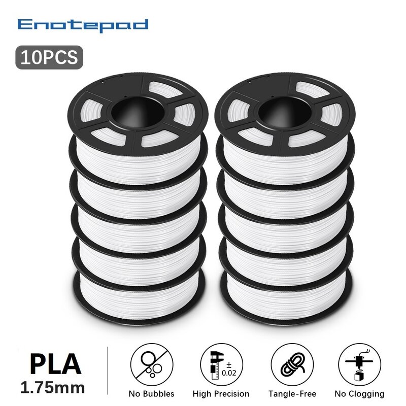 3D 프린터 필라멘트 용 Enotepad PLA/PETG/SILK 필라멘트 정확도 +/-0.02mm 10 롤/3d 프린터 용 PLA 와이어 세트 DIY 선물