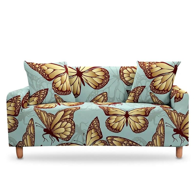 Stretch Sofa Cover Elastic Armchair Slipcovers 3D Digital Butterfly Sectional Couch Cover for Living Room Office Home Decoration