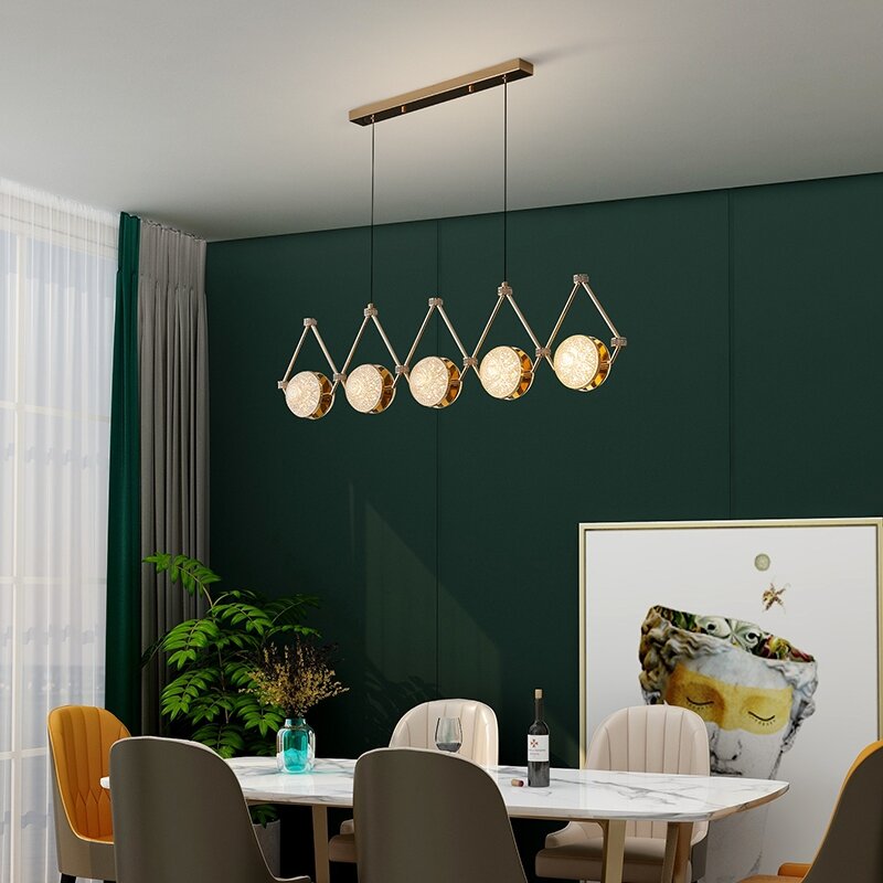 Kobuc 2021ใหม่ Dinging Room Chandelier Nordic Luxury Tricolor Dim แขวนโคมไฟสำหรับห้องนั่งเล่นบาร์ร้านอาหาร