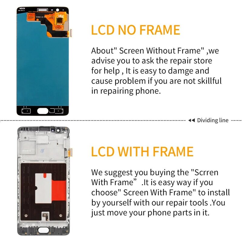 5.5 ''OLED Für Oneplus 3 T LCD Display Touch Screen Digitizer Full Glas Für OnePlus 3 T 3 T a3000 A3010 A3003 Display mit Rahmen