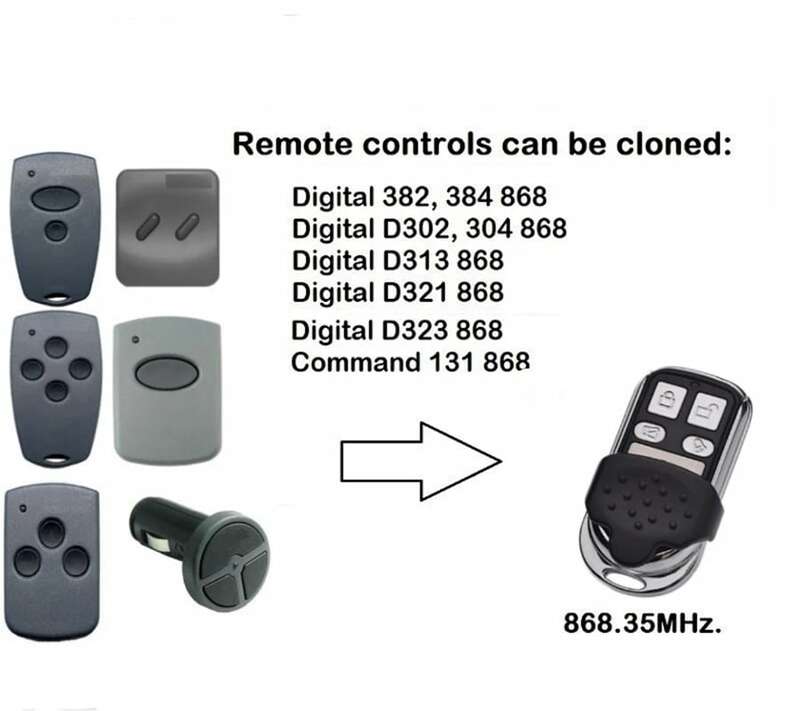 Control Remoto Digital de Puerta de Garaje 868Mhz transmisor de mando