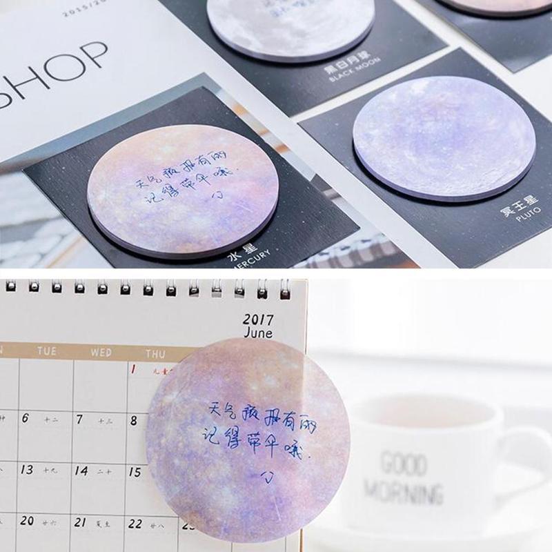 Self-adhesive Creative Round Planet Earth Mars Series Supplies Note Paper Notepad Paper Label Stationery Sticker Office Del G3I3