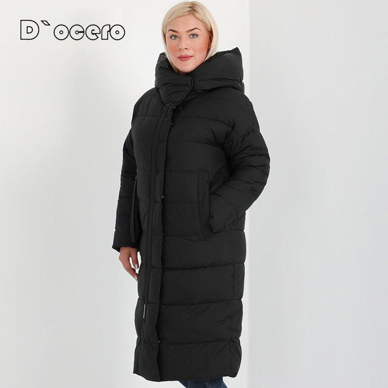 Docero 2021 nova alta qualidade inverno jaqueta feminina moda grossa casaco de inverno com capuz para baixo jaquetas estilo europeu quente parka outwear