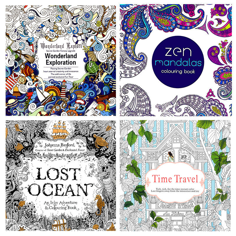24 pagine 7.3 pollici edizione inglese libro da colorare per bambini Lost Ocean giocattoli per adulti fai-da-te materiale scolastico