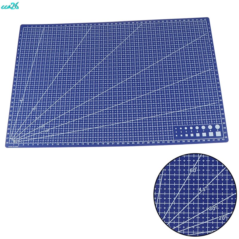 1 pçs venda quente a3 pvc retangular esteira de corte grade linha ferramenta plástico 45cm x 30cm a3 placa de corte