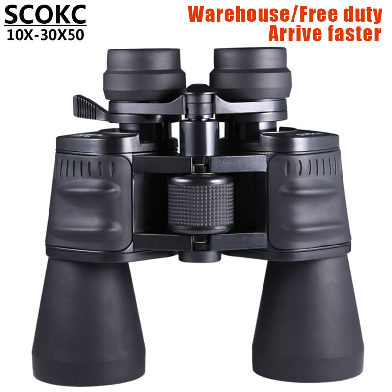 SCOKC10-30X50 파워 줌 유리 쌍안경 사냥을위한 전문 망원경 고품질 단안 망원경 쌍안경