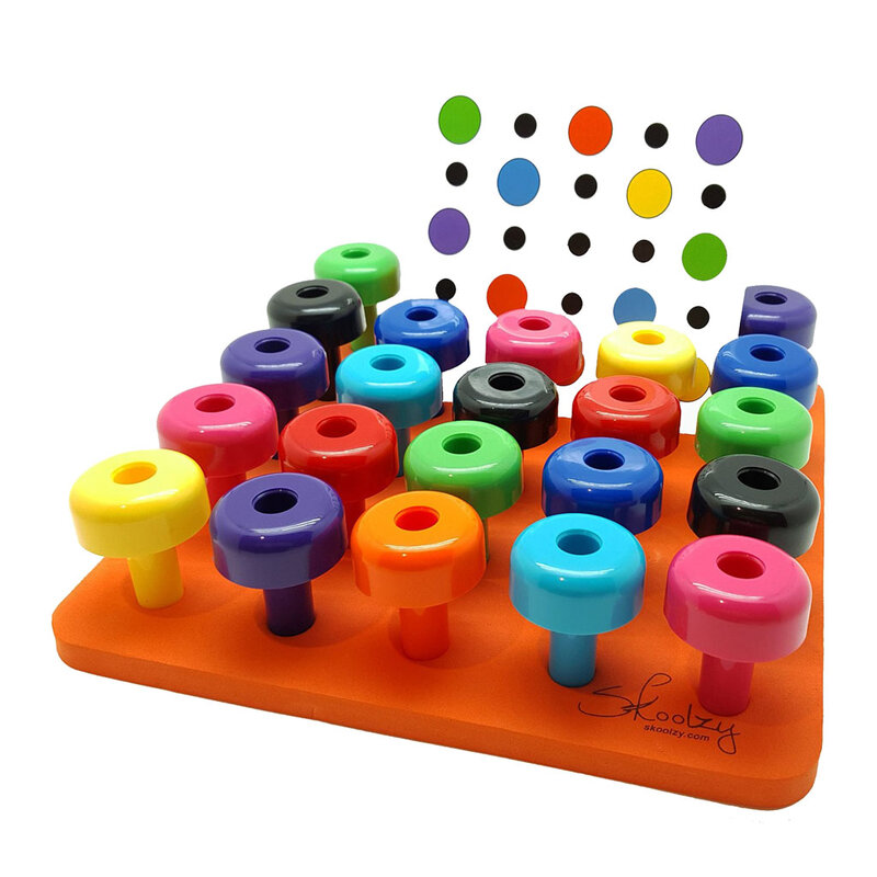 30 Uds clasificación juguetes de panel perforado los niños clavijas de reconocimiento de Color juego de aprendizaje