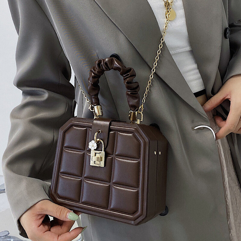 Tassen 2021 Herfst Nieuwe Mode Dames Luxe Hoge-Kwaliteit Casual Eenvoudige Keten Schoudertas Messenger Bag Draagbare Kleine Vierkante Tas