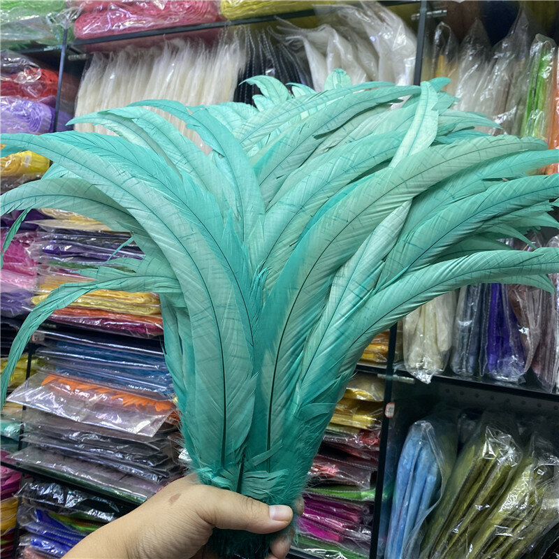 100 unids/lote de plumas de gallo verde claro de calidad, 16-18 pulgadas/40-45cm, plumas de bailarinas, decoración para celebración, plumas de Carnaval