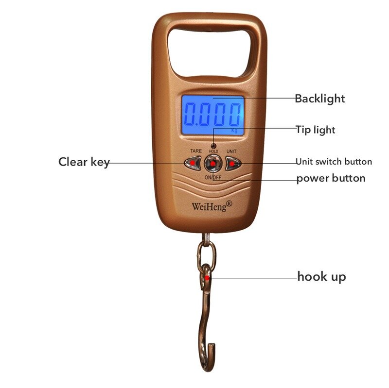 50kg/10g Weight Mini Hanging Scale Pocket LCD Digital High-accuracy Luggage Scale Portable Weighting Fishing Hook Scale