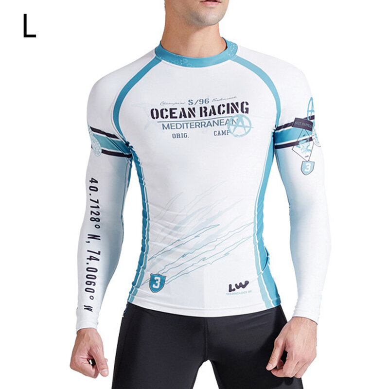 SABOLAY – maillot de bain à manches longues pour hommes, modèle UPF50, L/XL, séchage rapide, pour surf, Sports d'eau, plongée, Fitness, course à pied