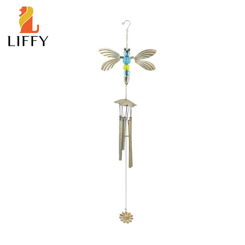 Dragonfly Wind Chimes สวนแขวนตกแต่งโลหะลมระฆัง S Hook Wind Bell Memorail ของขวัญสำหรับ Indoor Yard บ้าน