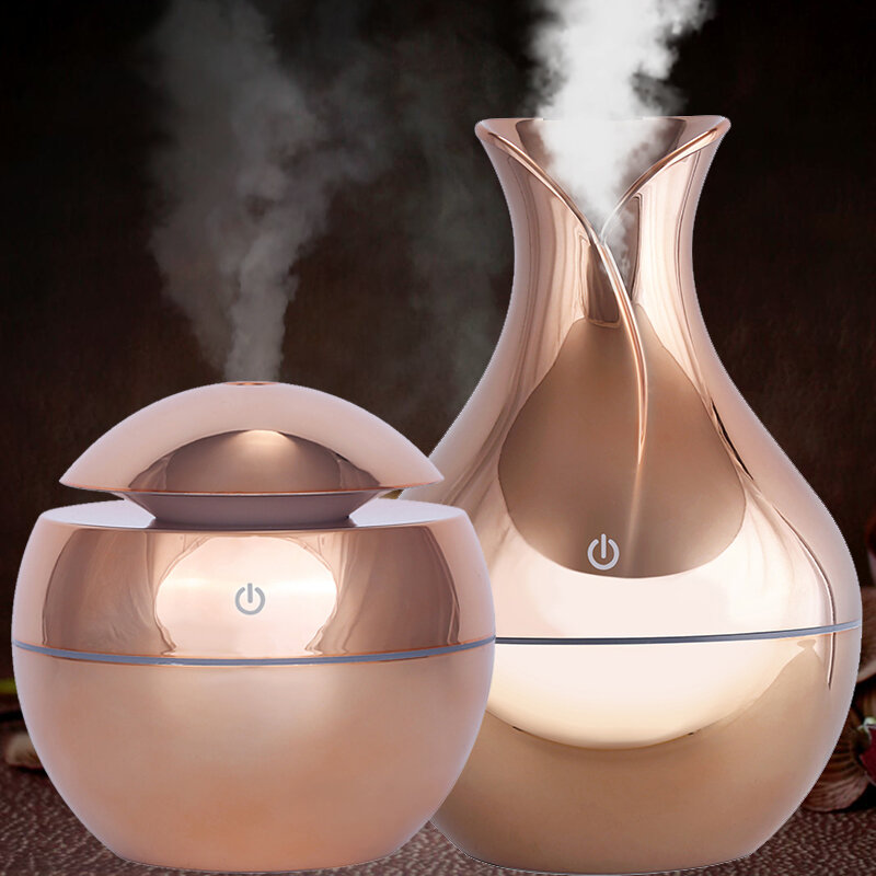 Difusor de aroma de óleo 130ml, de madeira, umidificador elétrico, aromaterapia, mini umidificador de ar ultra névoa para início usb