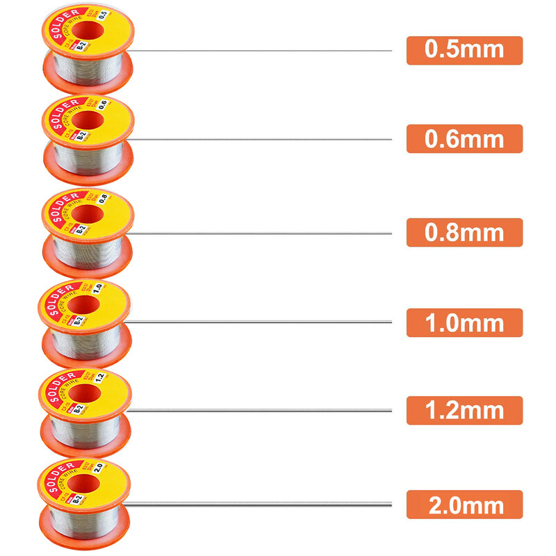 1/2/3 pces desoldering fios trança mecânico rosin núcleo fio de solda rolo 0.5/0.6/0.8/1/1.2/2mm 63/37 fluxo 2.0% 45ft estanho fio derreter