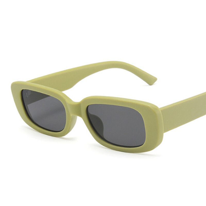 Moda praça óculos de sol feminino designer de marca verde preto óculos de sol feminino retro luxo plástico pequeno quadro óculos sol
