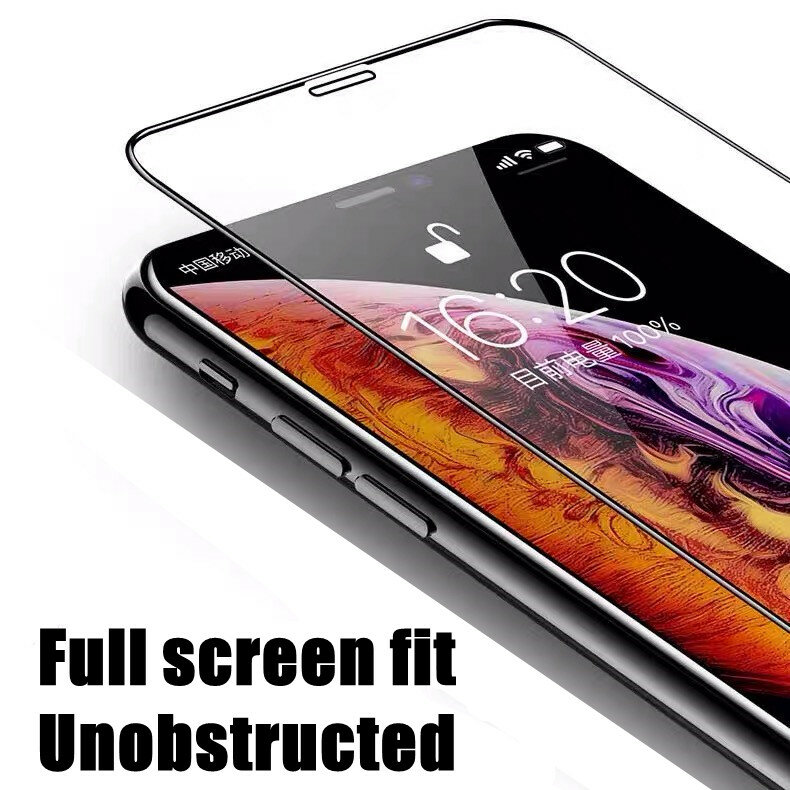 Protecteur d'écran pour iPhone, couverture complète 15D en verre trempé pour modèles 7, 8, 6, 6s Plus, X, XR, XS MAX, SE, 5, 5s, 11, 12 Pro