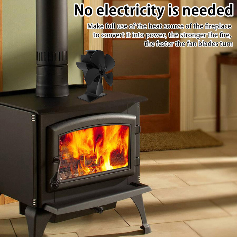5ブレード暖炉ファン環境にやさしい熱ストーブファン木材ログバーナー暖炉静音ファン効率的な熱分布