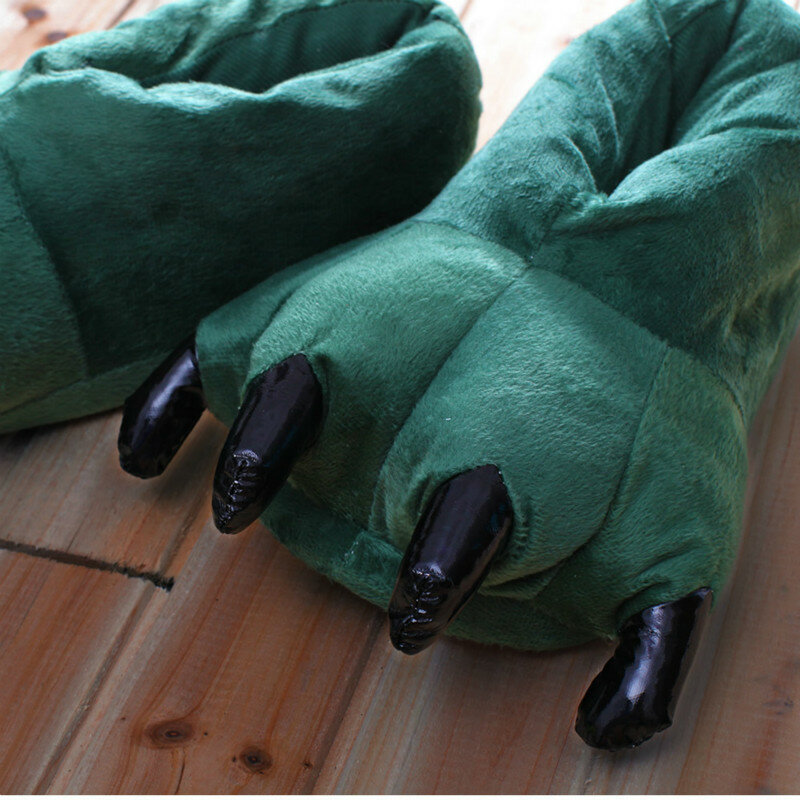 2020 겨울 따뜻한 부드러운 실내 바닥 슬리퍼 여성 남성 어린이 신발 발 재미 있은 동물 크리스마스 괴물 공룡 발톱 플러시 홈